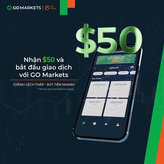 TRẢI NGHIỆM GIAO DỊCH BẰNG 50$ MIỄN PHÍ CẤP BỞI SÀN GO MARKETS (RÚT CẢ GỐC VÀ LÃI)